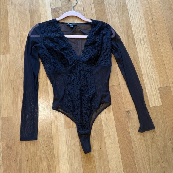 INC International Concepts Sheer Black Lace Top - Picture 8 of 14